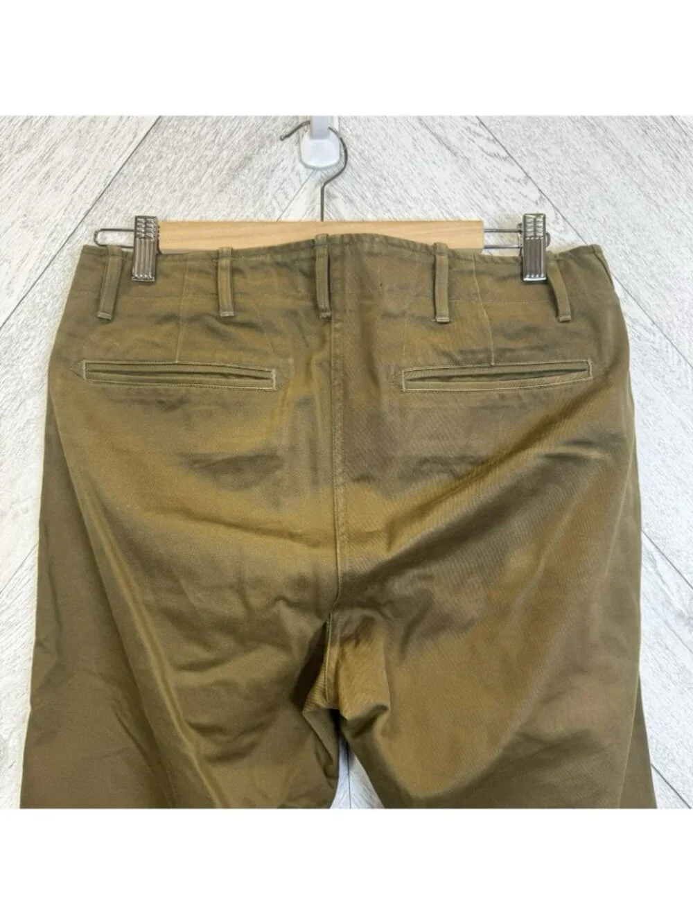 Wings + Horns Chino Pants Mens Size 31 Olive Green Button Fly 32
